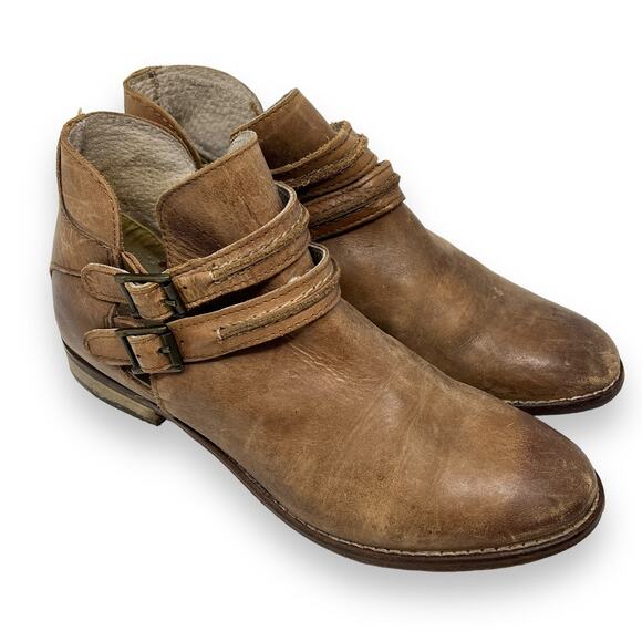 Free People Braeburn Ankle Bootie Tobacco Leather Women's 37 US 6.5 Brown - Picture 2 of 10